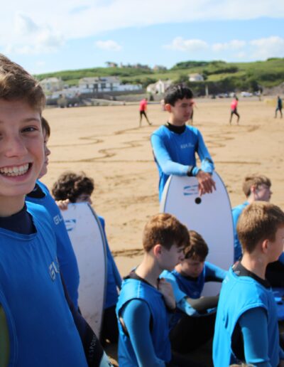 Year 8 go bodyboarding in Bude.