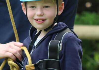 A Year 3 pupil goes on a zipline at PGL.