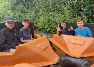 Year 7 on rides on their residential trip.